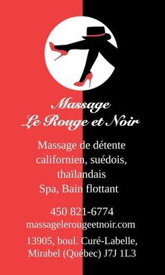 massage rouge noir|massage le rouge et noir, Mirabel, QC .